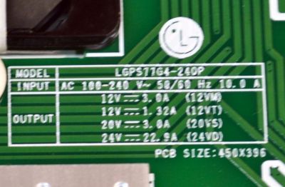 FUENTE DE PODER ORIGINAL PARA TV LG / NUMERO DE PARTE 41502301 / EAX70193605 / EAX70193605(1.0) / LGPS77G4-24OP / MODELO OLED77G4WUA / OLED77G4WUA.DUSQLJR - Imagen 2