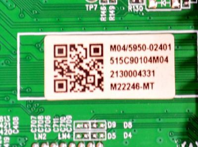 MAIN ORIGINAL PARA TV ONN ROKU 4K UHD HDR / NUMERO DE PARTE 515C90104M04 / MT60104-ZC01-01 / M04/5950-02401 / 2130004331 / M22246-MT / PANEL V500DJ7-QE1 / DISPLAY V500DJ7-QE1 REV.D5 / MODELO 100012585 50" - Imagen 4