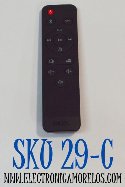 CONTROL REMOTO ORIGINAL PARA BARRAS DE SONIDO ONN / COMPATIBLE CON LA BARRA DE SONIDO TAO TRONICS / NUMERO DE PARTE MDK-X5 / 100002635 / 100020788 / 100015716 / 100043839 / 100069413 / TT-SK023 / SAKOBS / 100024201 / 100008045 / 100019624 / 100020788