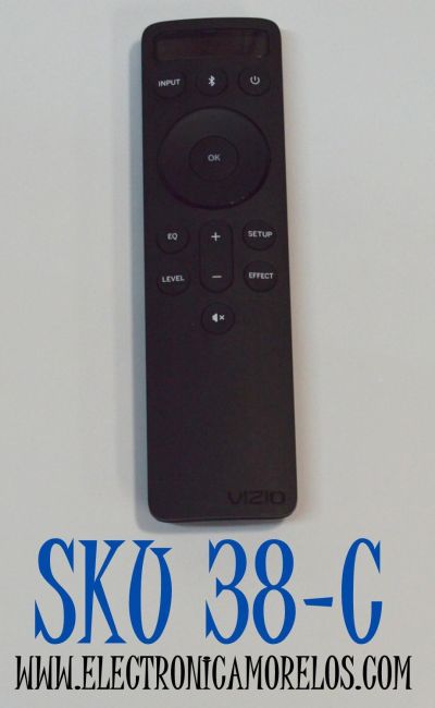 CONTROL REMOTO ORIGINAL RETROILUMINADO BLUETOOTH PARA SISTEMAS DE AUDIO DE CINE EN CASA Y BARRAS DE SONIDO DE VIZIO / NUMERO DE PARTE Y465-A1 / D21/D51 / 1023-0000233/ 1023-0000257/ 1023-0000270 / MODELO V21-H8R / V51-H6 / M512A-H6 / P514A-H6 / V51-XJ6 