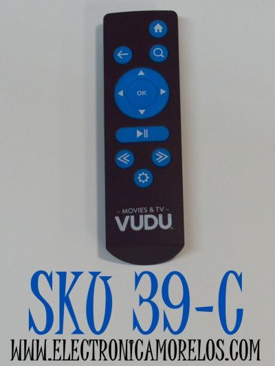 CONTROL REMOTO ORIGINAL PARA USARSE CON DISPOSITIVOS VUDU / NAVEGAR Y CONTROLAR PELICULAS Y PROGRAMAS DE TELEVISION / NUMERO DE PARTE RS-T1 / VNH-T001R / RC61 / COMPATIBLE CON OTRAS MARCAS DE TELEVISORES INTELIGENTES QUE TIENEN ACCESO A VUDU 