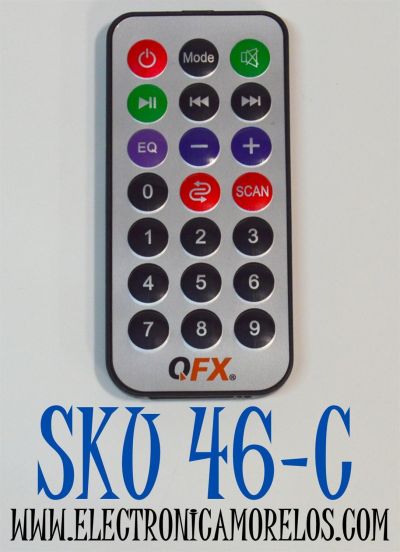 CONTROL REMOTO ORIGINAL PARA FUNCIONAR CON BAFLES/BOCINAS/ALTAVOZ AMPLIFICADAS QFX / NUMERO DE PARTE  PBX-BF12 / PBX-81 / LMS-152 / COMPATIBLE CON VARIAS MARCAS