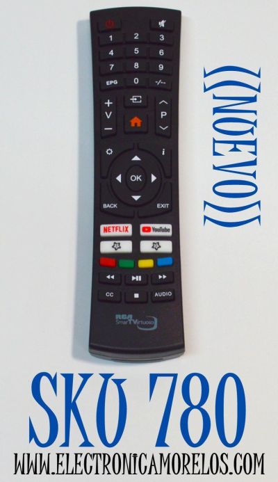 CONTROL REMOTO ORIGINAL NUEVO RCA SMART TV VIRTUOSO PARA TV  / NUMERO DE PARTE YS-43B / HOF18I097GPD7 / AE0201650 / HRC43K / TY-49C / MODELO RNSMU5536 / RNSMU5836 / RNSMU7036 / RNSMU7036-B / RNSMU4336 / RNSMU5036