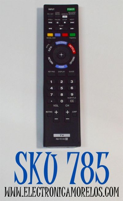 CONTROL REMOTO ORIGINAL PARA SMART TV LED LCD SONY / NUMERO DE PARTE RM-YD103 / RM-YD102 / 149276711 / 1-492-767-21 / MODELO XBR-65X800B / KDL-60W600B / KDL-55W700B / XBR-55X800B / KDL-50W700B / KDL-48W600B / KDL-42W700B / KDL-40W590B / KDL-32W700B