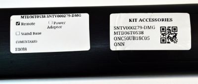 CONTROL REMOTO ORIGINAL NUEVO PARA TV ONN / NUMERO DE PARTE MDT36T0538 / SNTV000279-DMG / TY48-1913-002865 / 398GR12BEEMN0001KY / MODELO ONC50UB18C05 / ONA55UB19E06 / ONA65UB19E07 / ONA24HB19E02 / ONA43UB19E04 / 100002460 43" / 100002461 50" - Imagen 3