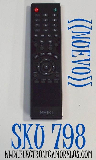 CONTROL REMOTO ORIGINAL NUEVO PARA TV SEIKI / NUMERO DE PARTE JX-8061A / 845-045-06B04 / 845-045-03B01 / S011090073 / RC-SA01 / MODELO SC552GS / SE421TT / SE241TS / SC-32HS703N / SE32HY10