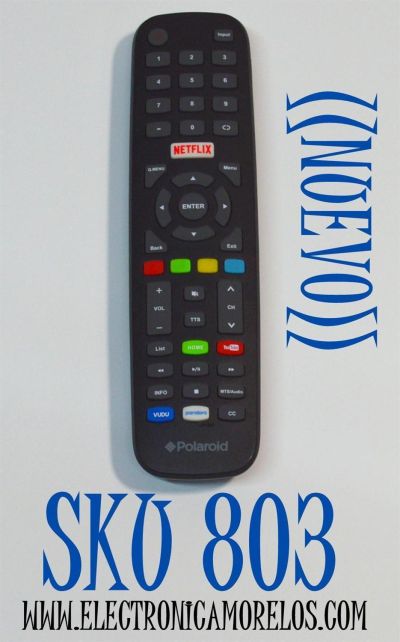 CONTROL REMOTO ORIGINAL NUEVO PARA TV POLAROID / SMART TV / NUMERO DE PARTE KT1746-HG1 / RM-C3327 / MODELO LT-49E770 / LT-55E770 / 40T2F / 50T7U / 49T7U / 55T7U / 43T7U / 32T2H / 70T7U / ES COMPATIBLE CON ALGUNOS MODELOS DE TELEVISORES JVC SMART TV