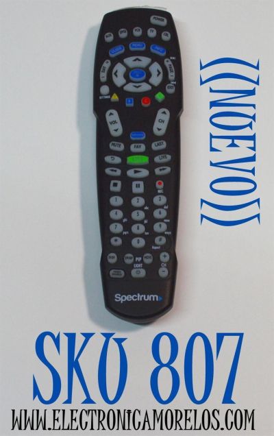 CONTROL REMOTO ORIGINAL NUEVO SPECTRUM PARA DECODIFICADORES DIGITALES HD Y DVR / COMPATIBLE CON DECODIFICADORES DE CABLE DE SPECTRUM TIME WARNER Y  CHARTER / CONTROLA HASTA 5 DISPOSITIVOS COMO TV/DVD/AUX/CABLE/VCR /NUMERO DE PARTE RC122 / RC1226005/02B