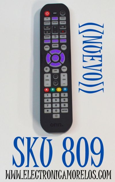 CONTROL REMOTO ORIGINAL NUEVO ONN PARA TV / REPRODUCTORES DVD/BLU-RAY / BARRAS DE SONIDO / DECODIFICADORES DE CABLE/SATELITE / DISPOSITIVOS DE TRANSMISION COMO ROKU Y APPLE TV / NUMERO DE PARTE 100078904 / R113663 / CR-55A