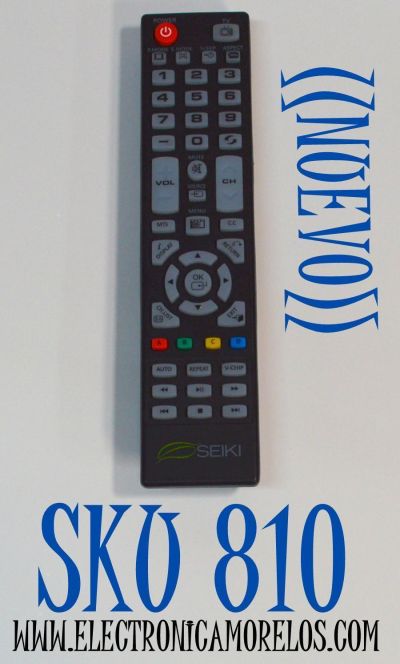 CONTROL REMOTO ORIGINAL NUEVO PARA TV SEIKI / NUMERO DE PARTE RMT-21 / SRC11-49A / 845-049-06B02 / 845-045-03B01 / MODELO SC322TI / SC402TT / CW40T2RW / CW50T9YW / SE32HY27 / SE50UY04 / COMPATIBLE CON ALGUNOS MODELOS DE TELEVISORES WESTINGHOUSE