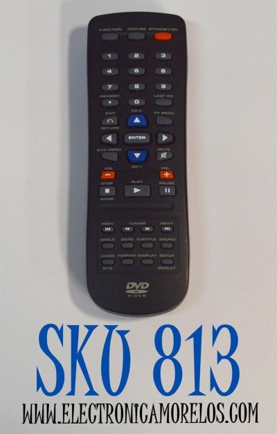 CONTROL REMOTO ORIGINAL OEM PARA REPRODUCTOR DVD / TV. / NUMERO DE PARTE P05046-1 / WF-803 / NA270 / NA200 / NB108 / NB108UD / NB677 / ES COMPATIBLE CON VARIOS REPRODUCTORES DE DVD / VCR DE DIFERENTES MARCAS