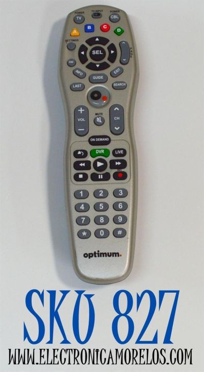 CONTROL REMOTO ORIGINAL OPTIMUM PARA LOS SERVICIOS DE CABLE DE OPTIMUM / CABLEVISION / TV / CBL / NUMERO DE PARTE URC-2464B00 / URC-2464BC0-R / P13295-04 / URC2464B00 / URC 2464 B00 / URC2664 / CUENTA CON BOTONES PARA FUNCIONES DE DVR / ON DEMAND / LIVE 