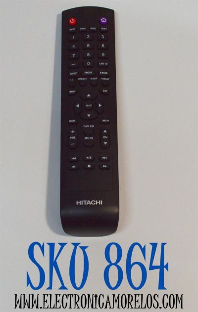 CONTROL REMOTO ORIGINAL PARA TV HITACHI / NUMERO DE PARTE KT1252 / KT1252-XHY / 9912170970 / RC43141 / RC43140 / 85125633 / MODELO LE50A / LE55A6R9A / LE43A509A / LE24K /LE32A519 / LE40K / LE32E6R9 / LE43A509 / LE49A509/ 55L6 / 65L6 / 32A1 / 39K3 / 42K3