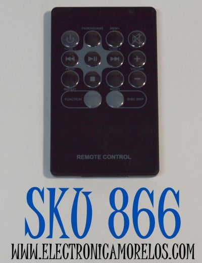 CONTROL REMOTO ORIGINAL PARA UN MINI SISTEMA ESTEREO DE CD ONN CON BLUETOOTH / NUMERO DE PARTE BWA17AA010 / MODELO 100008725 / ONA17AA015 / ONA13AV503 / 100008724 / ONB15AV203 / ONA12AV024