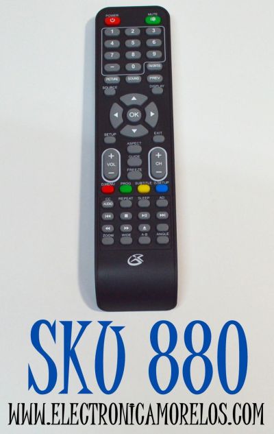 CONTROL REMOTO ORIGINAL GPX PARA OPERAR VARIOS APARATOS ELECTRONICOS COMO TV / DVD / DECODIFICADORES DE DIFERENTES MARCAS / COMPATIBLE CON LA MARCA ILIVE / NUMERO DE PARTE SA-230 / MODELO TE3215B / TDE4074BP / ITDE2490B / ITDE1988B / ITDE3276BDL