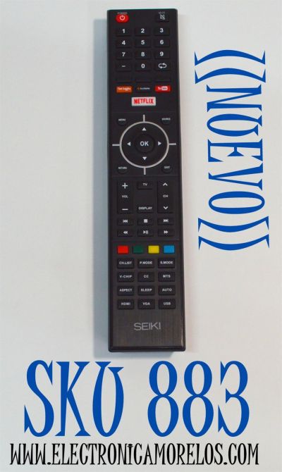 CONTROL REMOTO ORIGINAL NUEVO PARA SMART TV SEIKI / NUMERO DE PARTE 84504503B01 / 845-058-03B00 / WS-1868 / WS-2258 / 845-045-03B01 / SC-2258-1 / MODELO SE65UO01UK / SC-65US703N / SE32HY19T / SC-40FK700N / SE40FYT / SC55UK700N / SE50FYT / SE48UXC4TCA