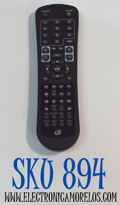 CONTROL REMOTO ORIGINAL PARA TV/DVD GPX / NUMERO DE PARTE WS-118 / COMPATIBLE CON LA MARCA ILIVE /  NUMERO DE PARTE WS-118 / MODELO TDE4074BP / TDE3274B / TE1380 / TE3219B / ITDE1988B