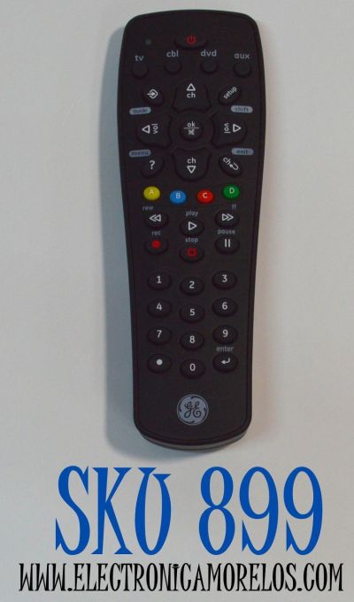 CONTROL REMOTO ORIGINAL GE PARA OPERAR HASTA 4 COMPONENTES DE AUDIO/VIDEO DIFERENTES COMO TELEVISORES / REPRODUCTORES DE BLU-RAY/DVD / RECEPTORES DE CABLE/SATELITE / NUMERO DE PARTE 24944 / 24944 CL3 / 1236A-P12025 / 34932 / 34457 / 25006