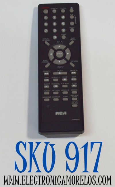 CONTROL REMOTO ORIGINAL PARA TV/DVD RCA / NUMERO DE PARTE 076R0PF010 / 25-2091 / 274930 / MODELO L22HD32D / L26WD26D / L32HD32D / L26HD32D / L32WD26D / RLDEDV4001A / PLCDC100 / PLCDV200