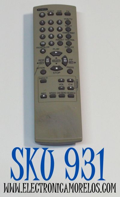 CONTROL REMOTO ORIGINAL PARA VARIOS MODELOS DE REPRODUCTORES DE DVD SANYO / CUENTA CON FUNCIONES PARA TV / VCR / NUMERO DE PARTE UR77EC2406 / EUR7723KA0 / RB-SL50 / MODELO DVW-450 / DVW450 - Imagen 1
