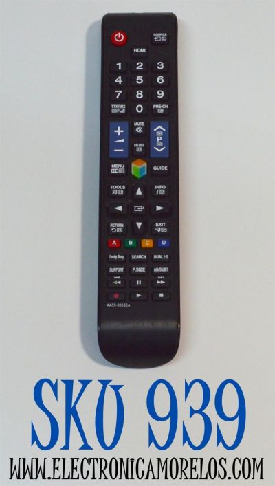 CONTROL REMOTO PARA TV SAMSUNG / NUMERO DE PARTE AA59-00582A / BN63-09302X035 / AA59-00580A / AA59-00637A / BN59-00857A /BN59-01178B /BN59-01178K /BN59-01199F /BN59-01198N /BN59-01198Q / MODELO UE32H5500 / UA60H6300AW /UE40H5570 /UE32EH5300 / UN55H6103AF