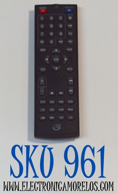 CONTROL REMOTO ORIGINAL PARA REPRODUCTORES DE DVD GPX / COMPATIBLE CON SINTONIZADOR Y GRABADOR DE TV DIGITAL GPX TVRT149B / NUMERO DE PARTE REM-D202-KH / HG-A29 1-14 / D202BKH / D200B / D202BK / DH300B / REM-DH300B-K2 / D1816 / WS-118 / SA-230 - Imagen 1