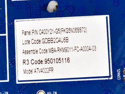 MAIN FUENTE COMBO ORIGINAL NUEVA PARA TV ATVIO FULL HD ROKU TV / NUMERO DE PARTE MB-M9011-P-CL-0001 / MBA-RKM9011-FC-A0004-03 / 950105116 / 18134210034 / 2E08815A0 / PANEL C400Y21-G5 / MODELO ATV4022FR - Imagen 3