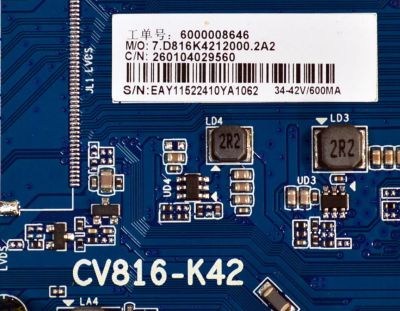 MAIN FUENTE COMBO ORIGINAL NUEVA PARA TV JVC / WESTINGHOUSE / NUNERO DE PARTE 260104029560 / CV816-H42 / 7.D816K4212000.2A2 / 6000008646 / PANEL HK315LEDM-JH4ZH / HK315WLED-JHS5H / DISPLAY PT320AT02-2 VER.2.0 / MODELO SI32R / WR32HX2210 - Imagen 2