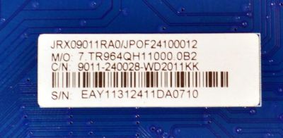 MAIN ORIGINAL PARA TV JVC 4K UHD HDR ROKU TV / NUMERO DE PARTE 9011-240028-WD2011KK / CVR964_QH / 7.TR964QH11000.0B2 / JRX09011RA0 / 24B2400697 / MODELO SI75URF - Imagen 3