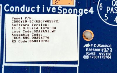 MAIN ORIGINAL NUEVA PARA TV ATVIO / NUMERO DE PARTE JUC7.820.00293822 / RK.M9010-UC / KB-6165F / JUC6.690.00294776 / 850310725 / 17001173704 / 18134210034 / 2E08922C0 / PANEL C500Y19-5C / MODELO ATV50 - Imagen 2