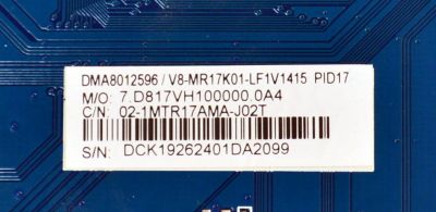 MAIN ORIGINAL PARA TV PHILIPS 4K UHD HDR ANDROID TV / NUMERO DE PARTE 02-1MTR17AMA-J02T / CV817-VH / 7.D817VH100000.0A4 / V8-MR17K01-LFV1415 / DMA8012596 / PANEL LVU550CSDX / DISPLAY ST5461D12-6 VER.2.2 / MODELO 55PUL7973/F7 - Imagen 3