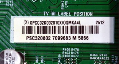MAIN FUENTE COMBO ORIGINAL PARA TV ONN ROKU / NUMERO DE PARTE XPCC02K002 / 715GF321-C0B-000-004I / (X)XPCC02K002010X / T25053-TX / PANEL TPT320WH-J9Q02.N / DISPLAY V320BJ9-Q02 REV.C1 / MODELO 100012589 32" - Imagen 5