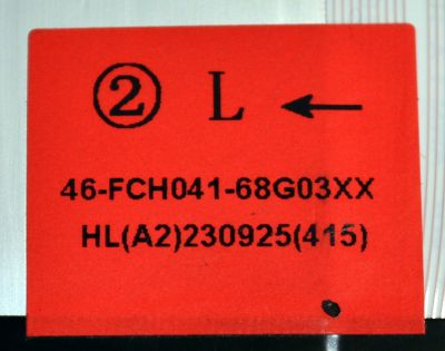 KIT DE CABLES ORIGINAL PARA TV LG 2 PIEZAS / NUMERO DE PARTE 46-FCH041 / 46-FCH041-68G03XX (L) / 46-FCH041-68G02XX (R) / HL(A2)230925(415) / HL(A2)231019(415) / E514362 2861 AWM / MODELO 65UT73003LA - Imagen 2