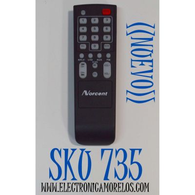 CONTROL REMOTO NORCENT ORIGINAL NUEVO PARA ALTAVOZ/BOCINA NORCENT NSP-805 / DOLPHIN SP-850RBT   / NUMERO DE PARTE NORCENT / TY-13B