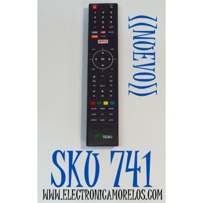 CONTROL REMOTO ORIGINAL NUEVO PARA TV SEIKI / CUENTA CON BOTONES PARA APLICACIONES DE STREAMING COMO NETFLIX / VUDU / YOU TUBE / PANDORA / MODELOS SE32HY19T / SE55UET / SE58GY27T / SE50FYT / SE43FYT / SE40FYT / SE32HY19T / SE32HY27-D