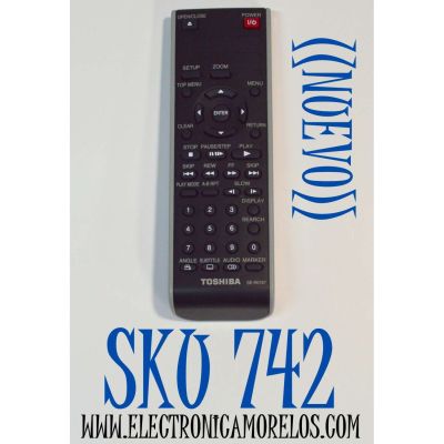 CONTROL REMOTO ORIGINAL NUEVO PARA REPRODUCTOR DVD TOSHIBA / NUMERO DE PARTE SE-R0167 / P4156-4 / 0502023 / MODELO SDK750 / SD-K750 / SDK750SU / SD-K750SU