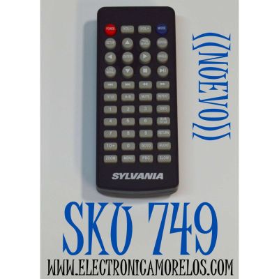 CONTROL REMOTO ORIGINAL NUEVO PARA REPRODUCTOR DVD SYLVANIA / NUMERO DE PARTE QD-388-3 / QD-388-1 / QD-388-2 / MODELO SDVD6670 / SDVD1041-DG / SDVD1096 / SDVD9019-B