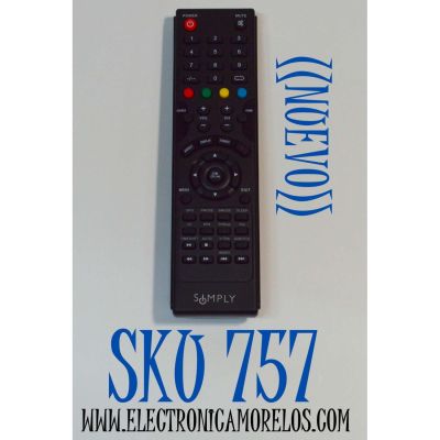 CONTROL REMOTO ORIGINAL NUEVO PARA TV SYMPLY  / NUMERO DE PARTE XHY352-3 / 06-520W37-C002X / MODELOS SUPTLB001 / RC02121 / F40B700K / 32A3000