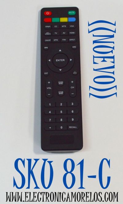 CONTROL REMOTO NUEVO PARA TELEVISORES WESTINGHOUSE / NUMERO DE PARTE RMT-17 / RMT17 / LD-2480 / LD-3280 / VR-2218 / VR-3215 / VR-2418 / LD-3240 / MODELO WD40FB2530 / WE50UB4417 / EW24T7EW / EW24T3LW / EW32S3PW / EW32S5KW / EU24H1G1 / EW37S5KW / EW39T5KW