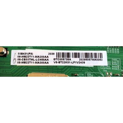 KIT DE TARJETAS PARA TV TCL·ROKU TV 4K SMART TV / NUMERO DE PARTE MAIN 08-CS55TML-LC469AA / 40-MS22T5-MAA2HG / 08-MS22T11-MA200AA / 08-MS22T11-MA300AA / V8-ST22K01-LF1V2439 / FUENTE 08-L12CLA2-PW200AA / 40-L12CH4-PWD1CG / PANEL LVU550NDEL / MODELO 55S431 - Imagen 4
