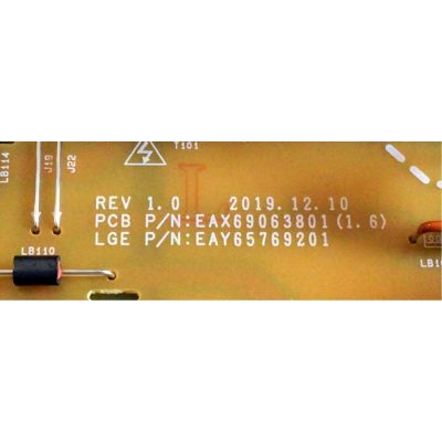 KIT DE TARJETAS PARA TV LG SMART 4K SMART TV / NUMERO DE PARTE MAIN EBT66488403 / EAX69083603 / FUENTE EAY65769201 / EAX69063801 / 65769201 / 3PCR02658A / LGP75-20UI / PANEL NC750DQG-ABGR1 / MODELOS 75UN6950ZUD / 75UN6950ZUD.BUSFLKR / 75UN6950ZUD.BUSFLOR - Imagen 4