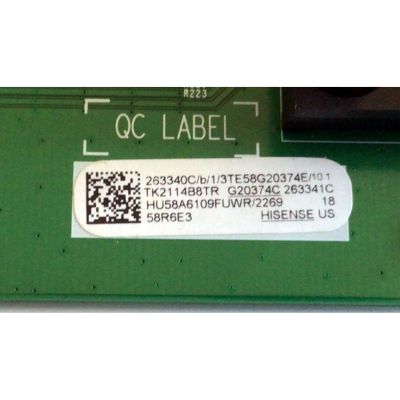 KIT DE TARJETAS PARA TV HISENSE·ROKU TV 4K SMART TV / NUMERO DE PARTE MAIN 263340 / RSAG7.820.9221/ROH / HU58A6109FUWR / 263341 / T-CON CV580U1-T01-CB-1 / E3CCBB5800010 / E88441 / PANEL HD580X1U91-L1/S0/CKD3A/ROH/1 / MODELO 58R6E3 / 58R6E3 58A6109FUWR - Imagen 2