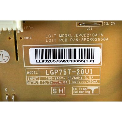 KIT DE TARJETAS PARA TV LG / NUMERO DE PARTE MAIN EBT66581201 / EAX69083603 / EAX69083603(1.0) / FUENTE EAY65769201 / EAX69063801(1.6) / 65769201 / PANEL NC750DQG-ABGRC / DISPLAY HV750QUB-N9D / MODELO75NANO80UNA / 75NAN080UNA / 75NANO80UNA.BUSFLKR - Imagen 5