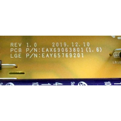 KIT DE TARJETAS PARA TV LG 4K UHD SMART TV / NUMERO DE PARTE MAIN EBT66488007 / EAX69083603 / FUENTE EAY65769201 / EAX69063801 / PANEL NC750DQG-ABGR1 / DISPLAY HV750QUB-N9D / MODELOS 75UN6950PUD / 75UN6970PUD / 75UN6950PUD.AUSFLKR / 75UN6970PUD.AUSFLKR - Imagen 2