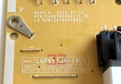 KIT DE TARJETAS PARA TV LG / NUMERO DE PARTE MAIN EBT66572704 / EAX69083603 / EAX69083603(1.0) / FUENTE EAY64928801 / EAX67805001 / LGP65TJR-18U1 / 64928801 / EAX67805001(1.5) / PANEL NC650DQG-ABGXD / MODELO 65UN6950ZUA / 65UN6950ZUA.BUSGLKR - Imagen 5