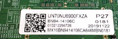 KIT DE TARJETAS PARA TV SAMSUNG / MAIN BN94-14106C / BN41-02662A / BN97-15621E / NUMERO DE PARTE FUENTE BN44-01016A / BN4401016A / L70S6N_RHS / PANEL CY-GN070HGPV1H / DISPLAY BN96-50136A / CC700PV1D VER.01 / MODELO UN70NU6900 / UN70NU6900FXZA YA02 - Imagen 4