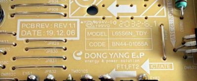 KIT DE TARJETAS PARA TV SAMSUNG / MAIN BN94-16105R / BN41-02751B  / FUENTE BN44-01055A / BN4401055A / L65S6N_TDY / PANEL CY-BT065HGLV3H / DISPLAY BN96-53589B / CY-BT065HGLVAH / MODELO UN65TU7000 / UN65TU7000FXZA FA01 / UN65TU7000FXZA FH07  - Imagen 4