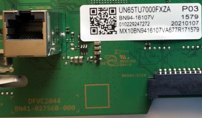 KIT DE TARJETAS PARA TV SAMSUNG 4K·UHD·HDR / MAIN BN94-16107V / BN41-02756B / BN97-17444N / BN9416107V / FUENTE BN44-01055A / L65S6N_TDY / BN4401055A / PANEL CY-BT065HGLV3H / DISPLAY BN96-53589A / BN9653589A / MODELOS UN65TU7000 / UN65TU7000FXZA FA04 - Imagen 2