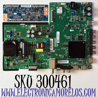 KIT DE TARJETAS PARA TV VIZIO MAIN FUENTE 60103-00626 / TP.MT5581.PB756 / T-CON 5543T01C18 / T430HVN01.A / PANEL BOEI430WU1 / MODELO D43FX-F4 LBVAVNLW