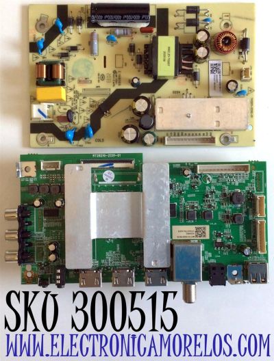 KIT DE TARJETAS PARA TV ONN·ROKU TV HD SMART TV (32) / NUMERO DE PARTE 515C28210M07 / RT28210-ZC01-01 / 2E02740A0 / KB6160A / E503744 / FUENTE TV3211-ZC02-01 / 303C3211064 / E168066 / KB-5150 / PANEL LSC320AN09-H / MODELO 100012589